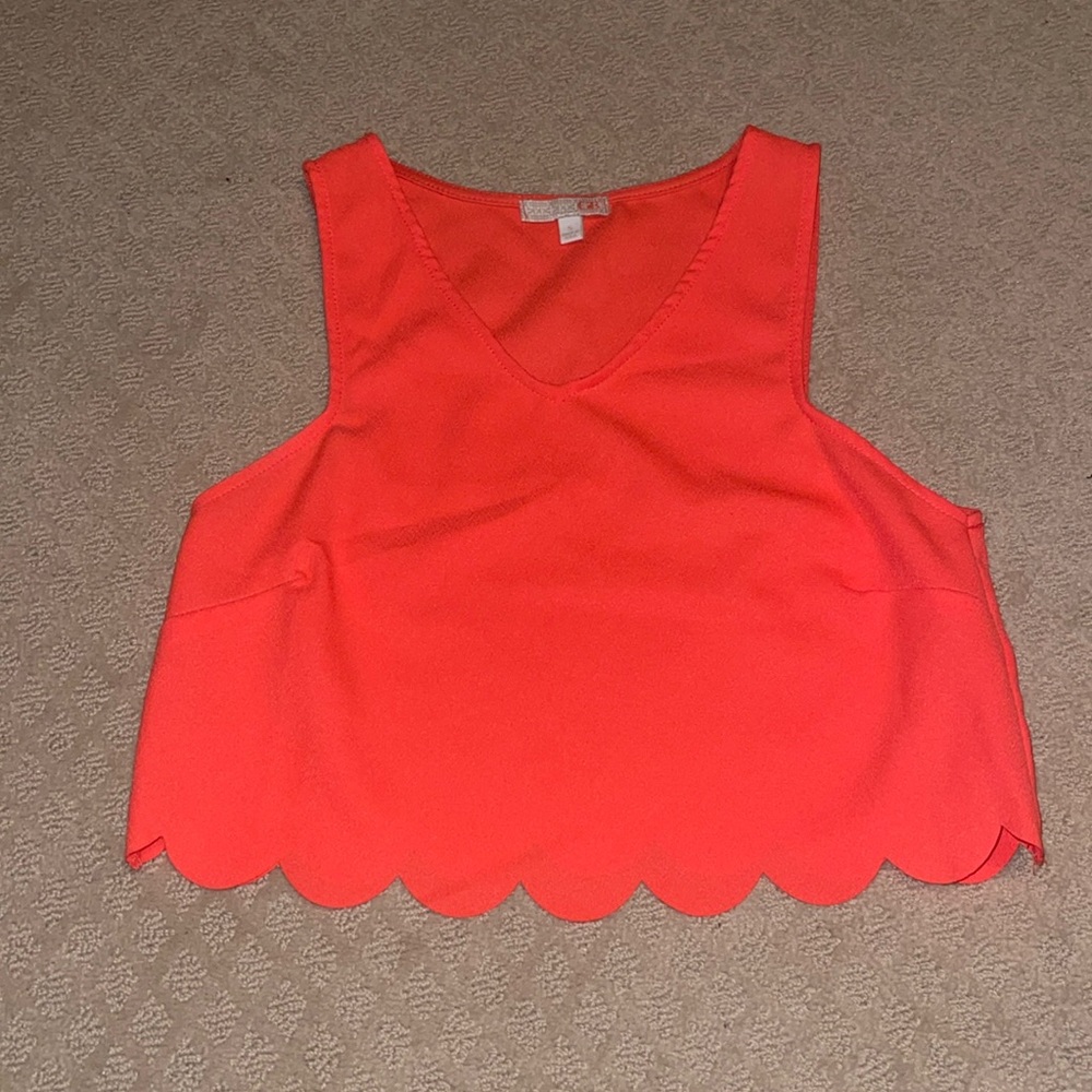 GB Neon Scalloped Tank Crop Top